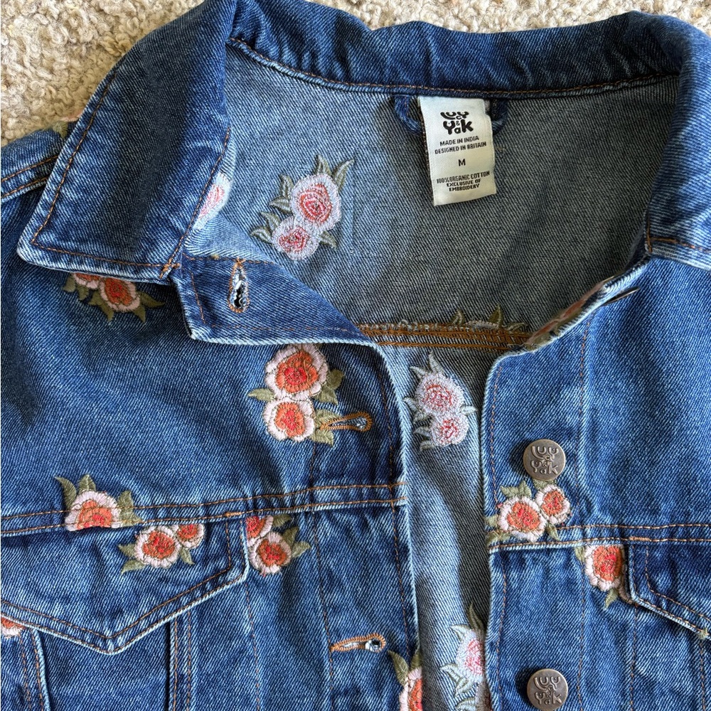 Lucy & Yak Embroidered Floral Denim Jacket